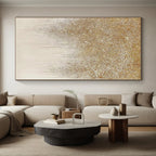 “Glistening Gold - Silver Abstract Drips” - Opulent Abstract Painting On Canvas PS0281