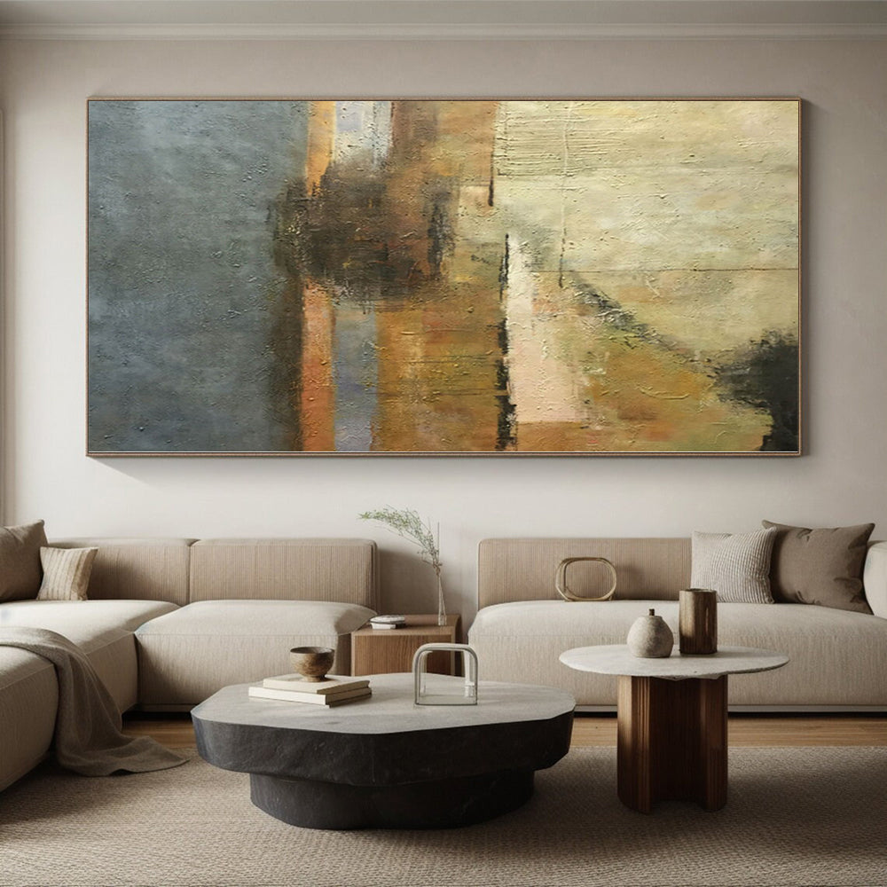 “Earth Toned Abstract with Subtle Shapes” - Minimalist Abstract Painting On Canvas PS0288