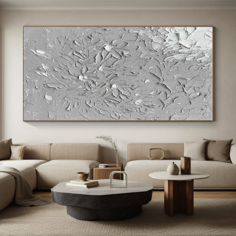 Gray Textured Patterns “Concrete Poetry” - Painting On Canvas PS0811