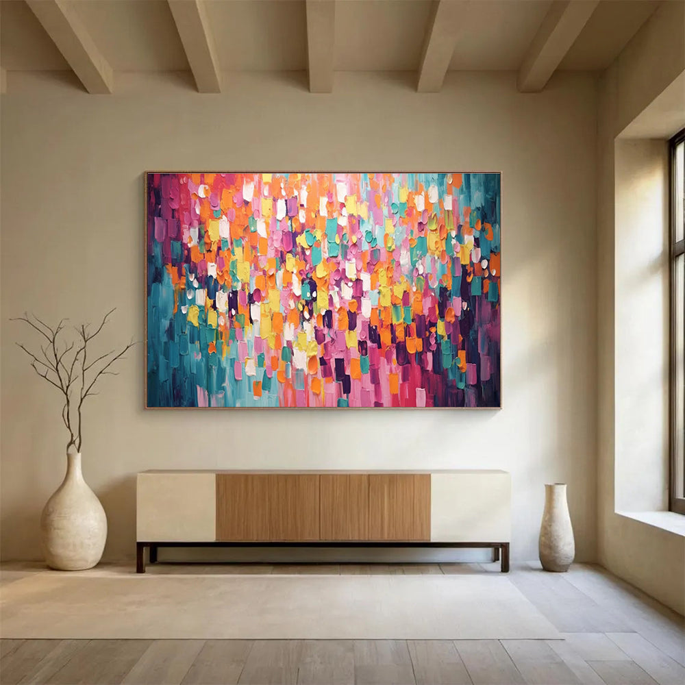 “Colorful Abstract Cubes” - Abstract Oil Painting On Canvas DKS868