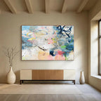 Blue - Dominant Abstract with Details Painting On Canvas DKS077