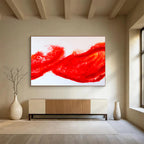 “Dynamic Red Abstract Wave” - Abstract Painting On Canvas DKS569