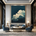 “Blue - White Serene Clouds” - Impressionistic Sky Painting On Canvas DS015