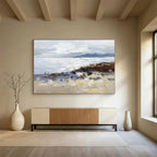 “Textured Coastal Scene” - Textured Landscape Painting, Fits Beach House & Art - Loving Café DKS634