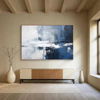 “Blue and Gray Abstract Cityscape” - Urban Abstract Painting On Canvas PT103