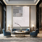 “Grey and White Textured Patch” - Minimalist Abstract Painting On Canvas DS361