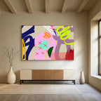 “Neon - Pastel Abstract Play” Abstract Painting On Canvas DKS200