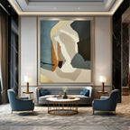 “Color - Blocked Shapes” - Geometric Forms in Muted Hues Painting On Canvas DS145