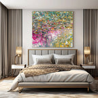 Colorful Impasto Carnival - Thick Paint Multicolor Abstract Painting On Canvas PS1228