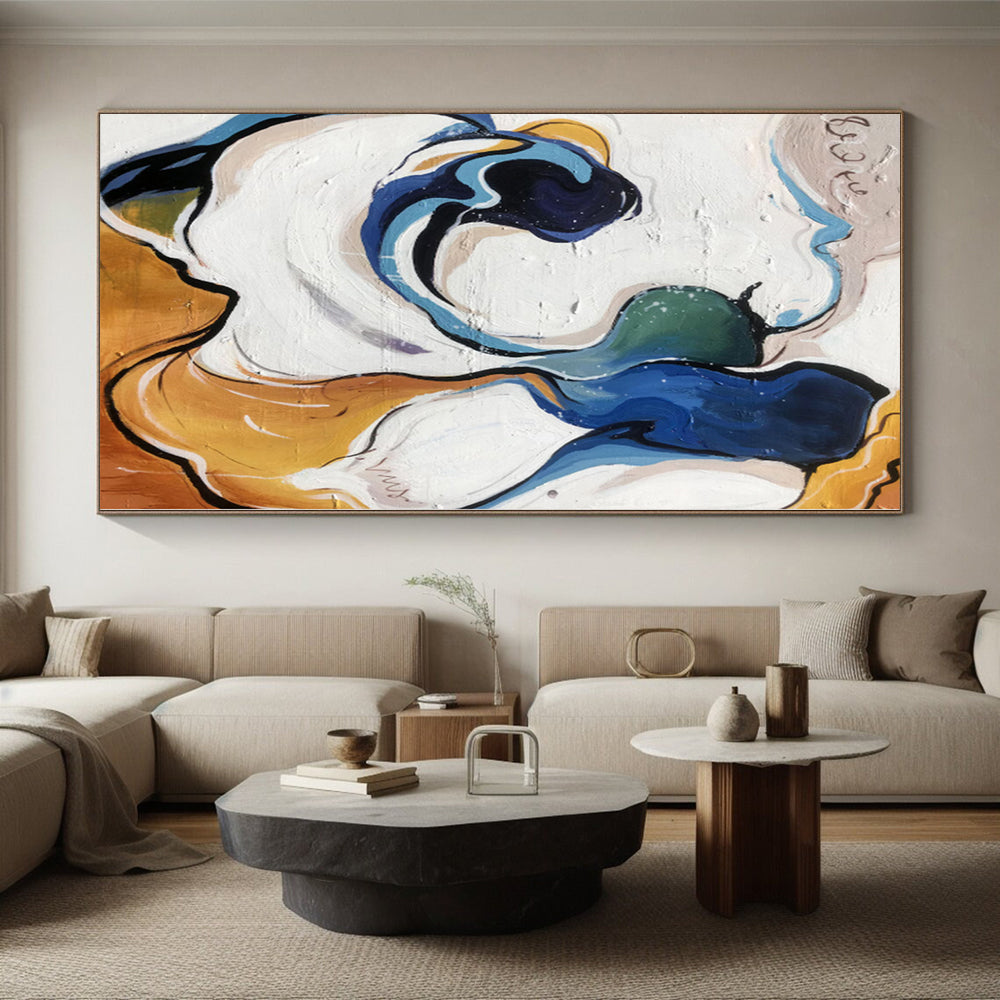 “Colorful Abstract Fluid Shapes” - Whimsical Abstract Painting On Canvas PS0290