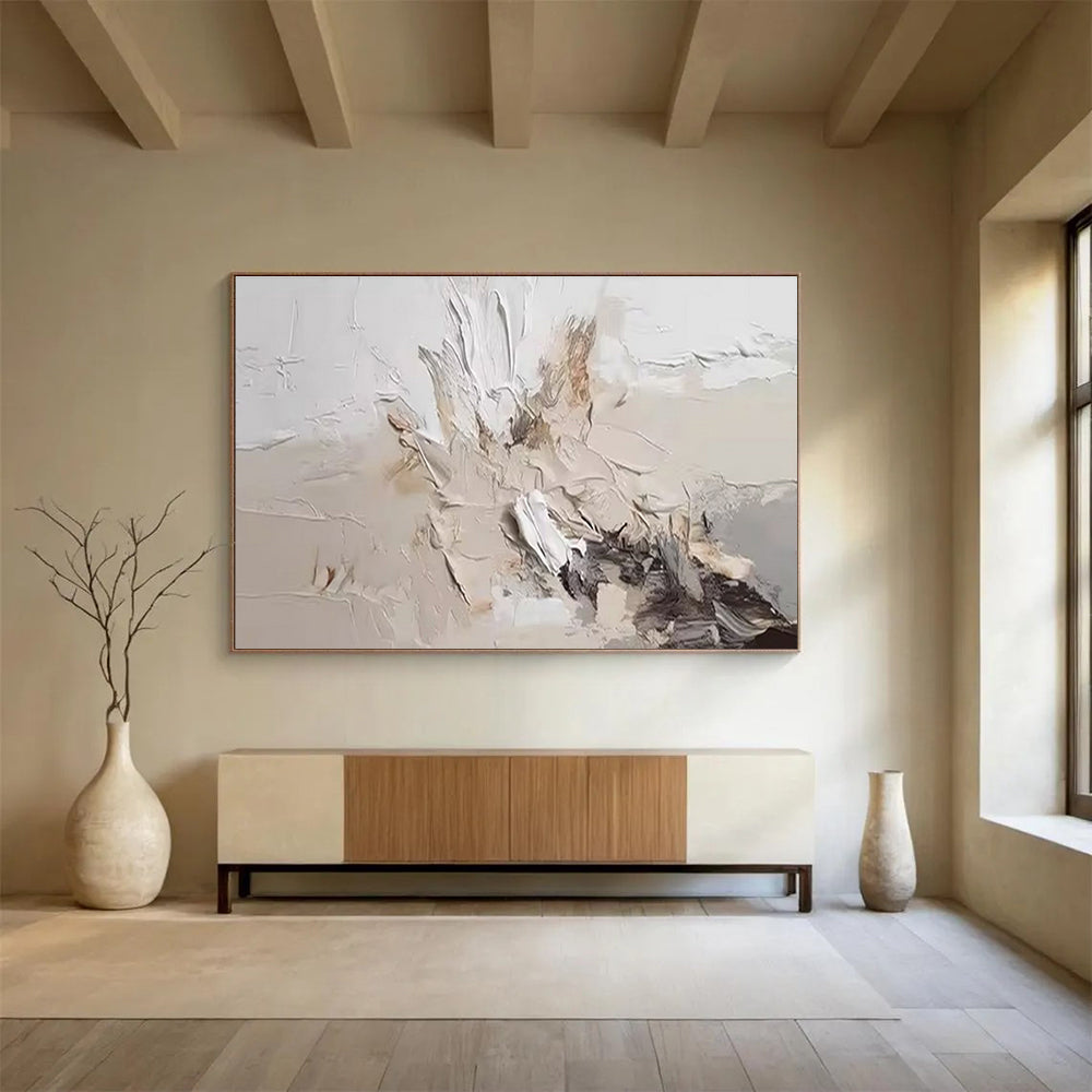 “Neutral Textured Abstract” - Textured Abstract Painting, Suitable for Minimalist Home & Art Studio DKS618