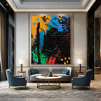 Colorful Abstract Jungle Painting On Canvas DS096