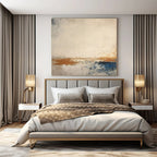Beige, Blue, Brown, Orange with Abstract Simplicity "Simple Beauty" Abstract Painting On Canvas PS1343
