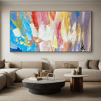 “Colorful Sunset Abstract” - Multicolor Abstract Landscape Painting On Canvas PS0724
