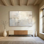 “Light Gray Abstract Composition” - Abstract Composition Painting, Fits Contemporary Hallway & Art Studio DKS624
