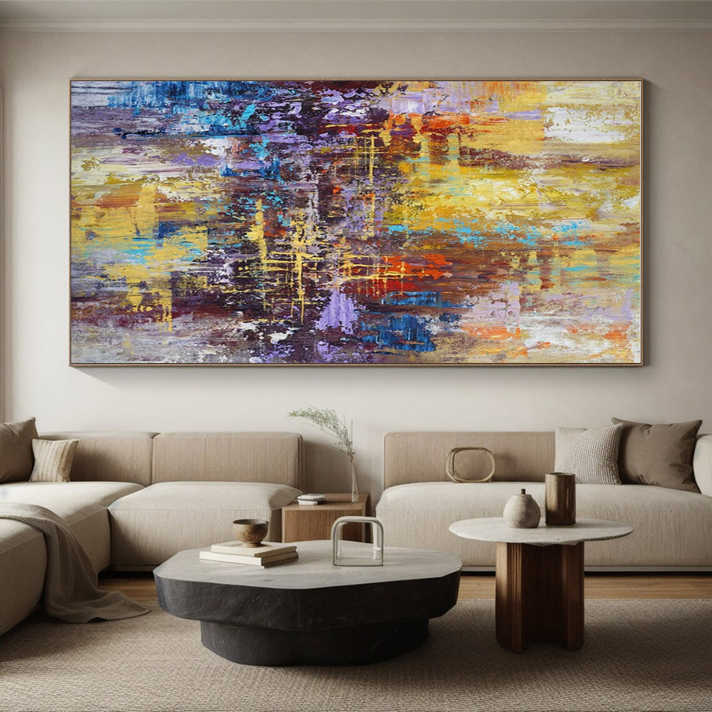 Colorful Abstract Cityscape, "Urban Mosaic" – Abstract Cityscape Painting On Canvas PS0914