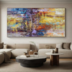 Colorful Abstract Cityscape, "Urban Mosaic" – Abstract Cityscape Painting On Canvas PS0914
