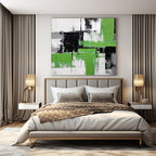 “Green and Gray Abstract” - Bold Abstract Painting On Canvas PS0181