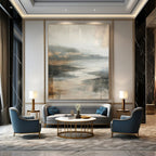 “Muted Tonal Landscape Abstract” - Atmospheric Landscape Painting On Canvas PT1001