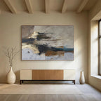 “Neutral - Toned Abstract Fusion” - Earthy Abstract Painting On Canvas DKS511