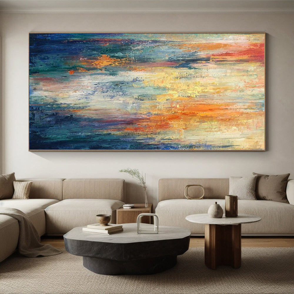 “Colorful Vertical Streaks Abstract” - Abstract Painting On Canvas PS0416
