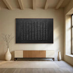 Black Textured Minimalist Abstract Painting On Canvas DKS089