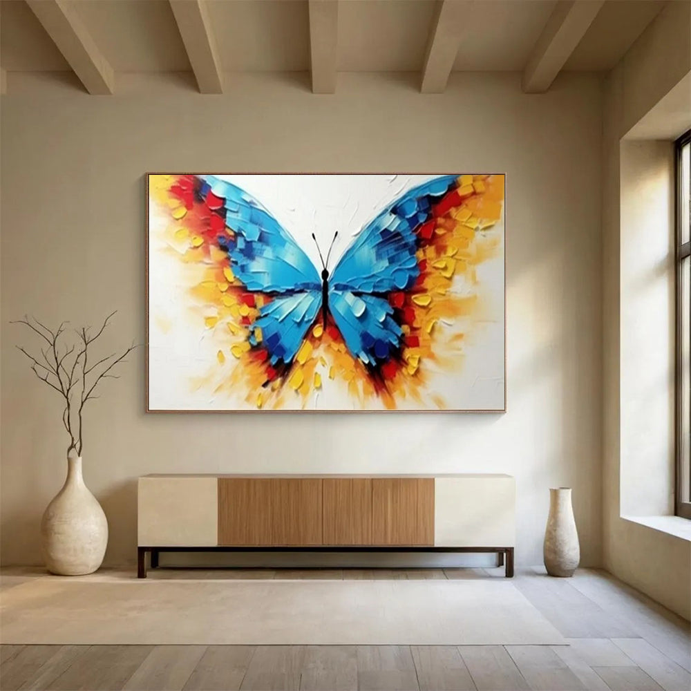 “Vibrant Textured Butterfly” - Impasto Oil Painting on Canvas PT1507