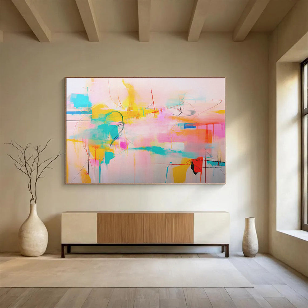 “Playful Color Drizzle” - Fun Abstract Painting On Canvas DKS500