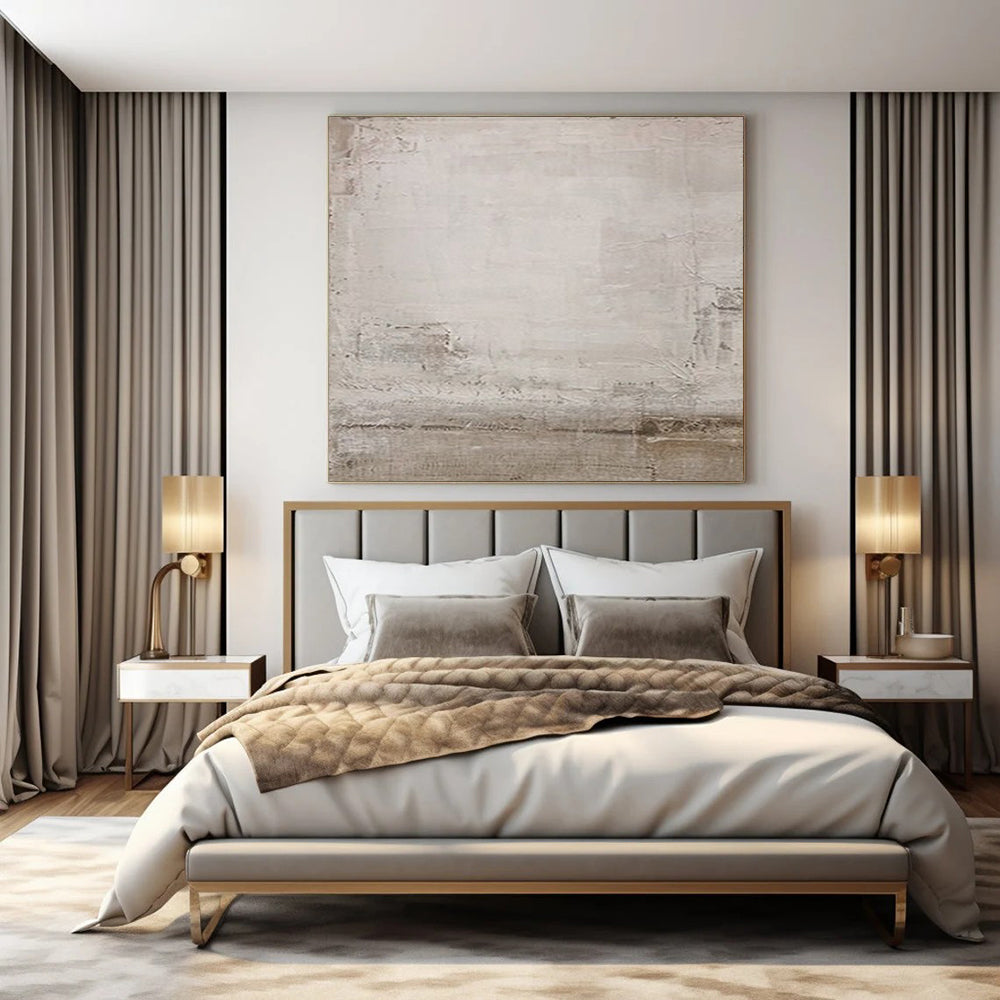 Light Gray Textured, "Faded Memories" – Textured Abstract Painting On Canvas PS0979