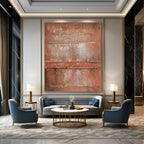 “Rusty Brown Textured” - Industrial Abstract Painting On Canvas PT2303