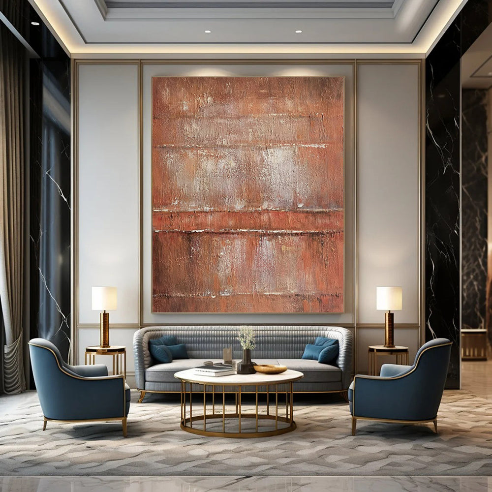 “Rusty Brown Textured” - Industrial Abstract Painting On Canvas PT2303