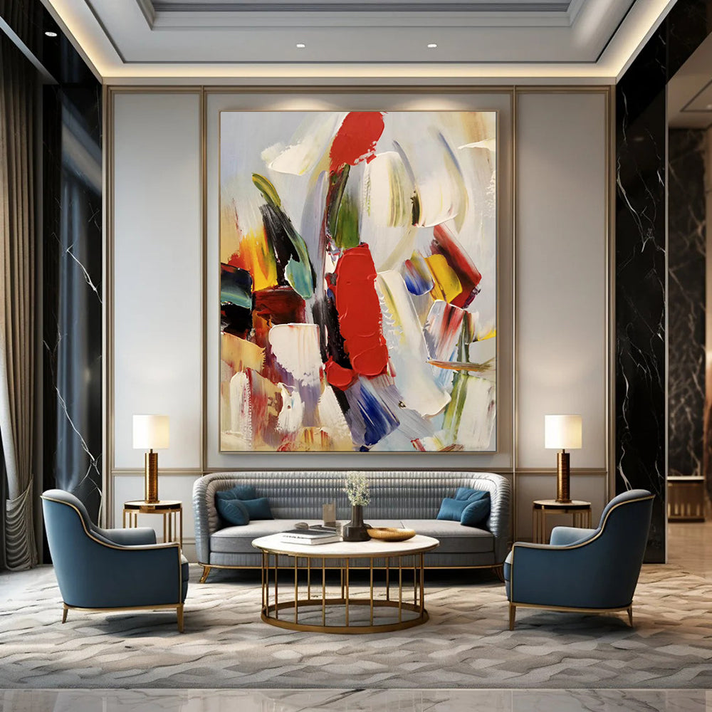 “Colorful Abstract Brushstrokes” - Abstract Expressionist Painting On Canvas PT1955