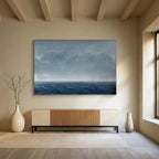 “Blue - Gray Serene Ocean” - Smooth Gradients “Infinite Tide” Painting On Canvas PT1668