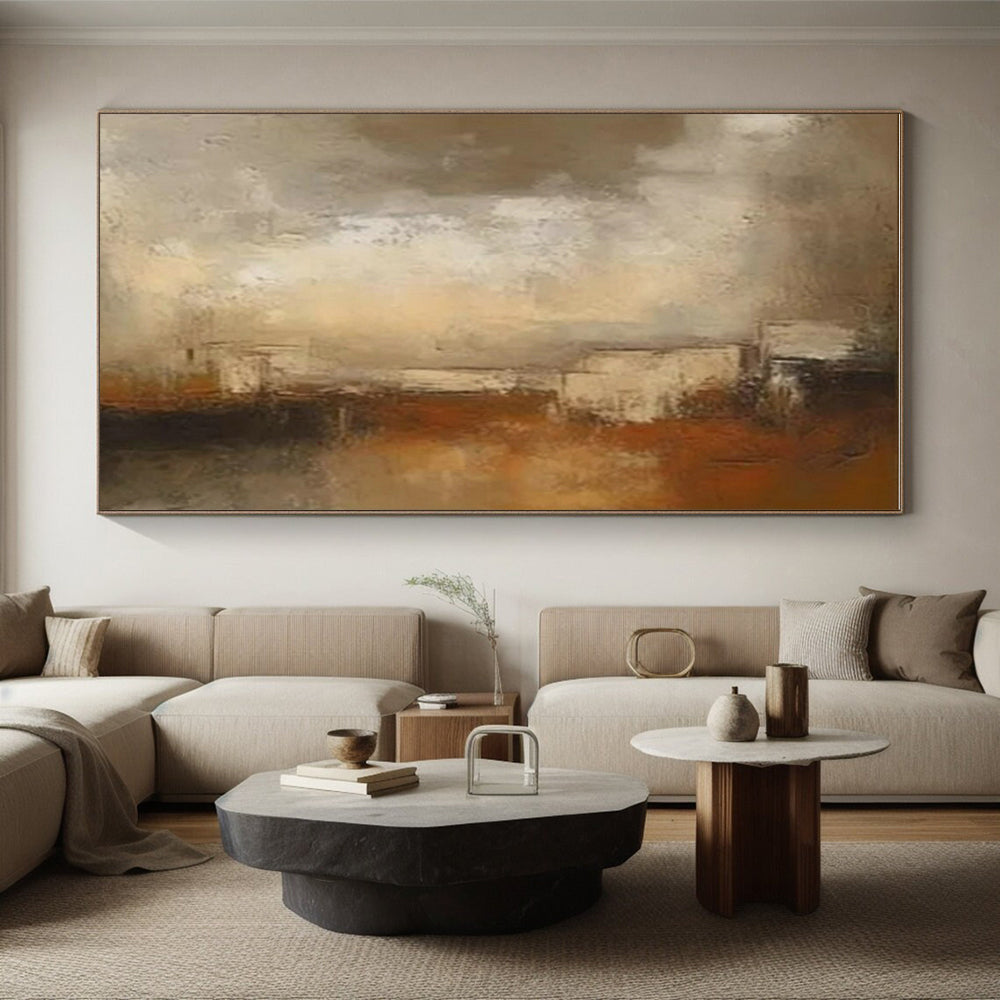 “Neutral Abstract Gradient” - Brown, Beige, Gray Abstract Gradient Painting PS0599