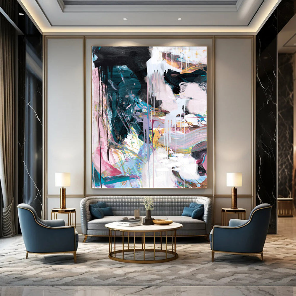 “Colorful Drip Abstraction” - Vibrant Hues & Flowing Drips Painting On Canvas DS191