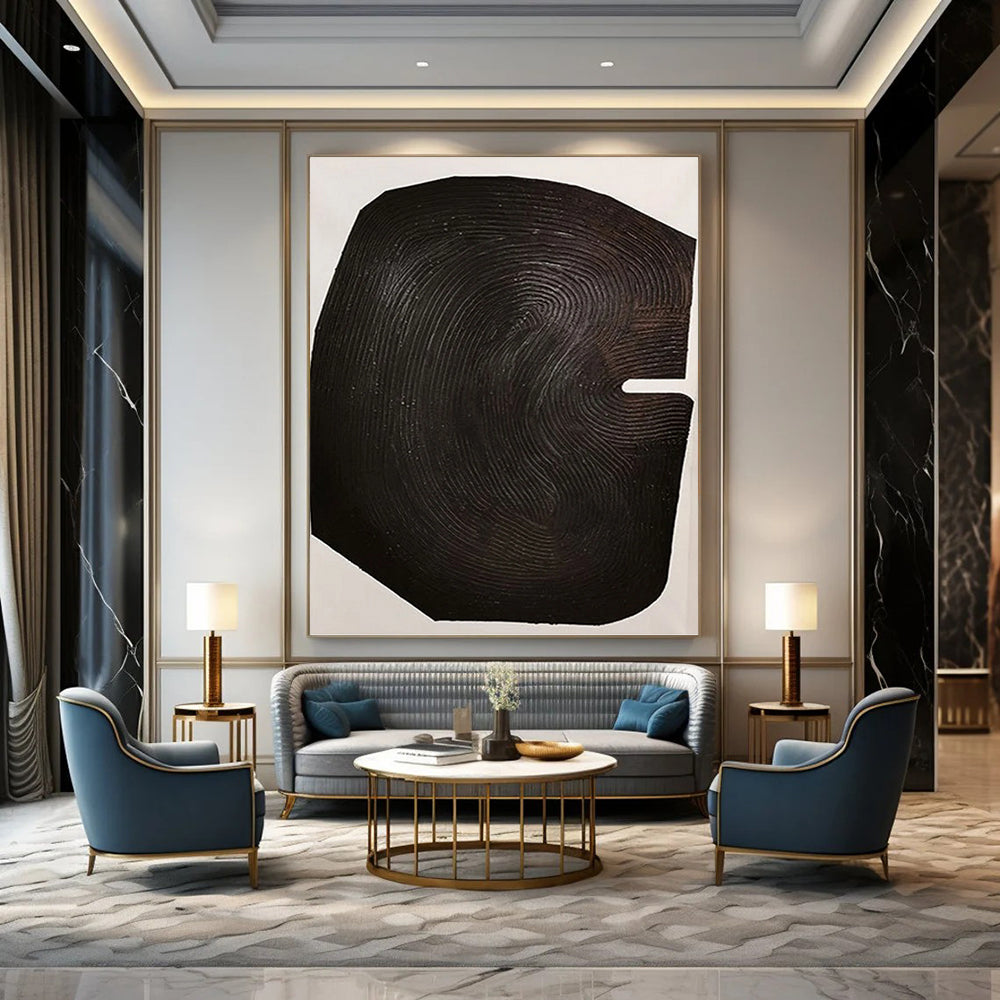 “Dark Organic Form” - Minimalist Abstract Painting On Canvas PT1052