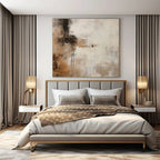 Beige, Gray, Black with Abstract Textures "Neutral Rhythm" Abstract Painting On Canvas PS1203