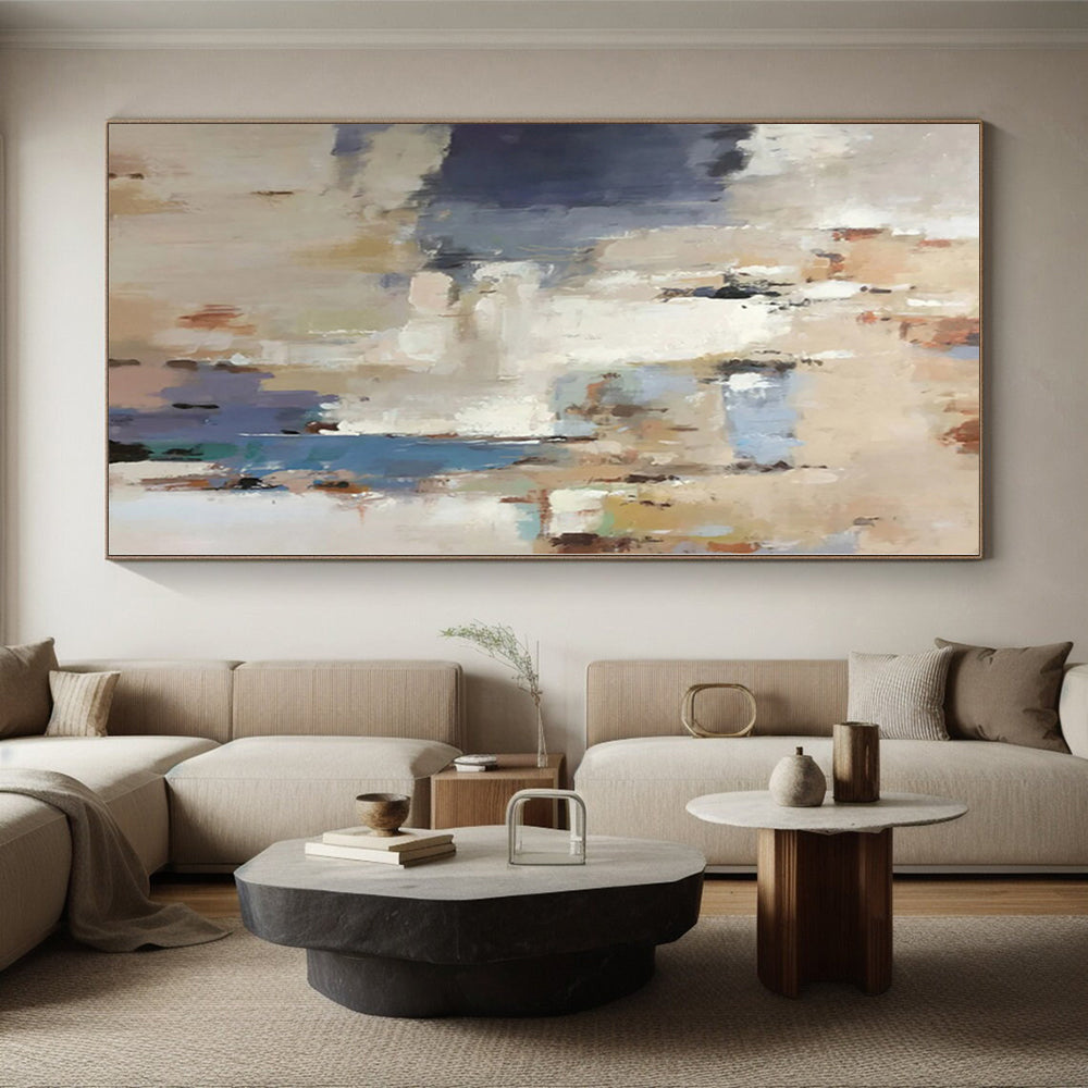 “Soft Color - Block Abstract Composition” - Serene Abstract Painting On Canvas PS0322