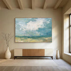 “Soft Abstract Landscape” - Muted Tones “Quiet Dusk” Painting On Canvas PT1664