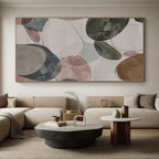 “Colorful Oval Abstract on Light Background” - Whimsical Abstract Painting On Canvas PS0268