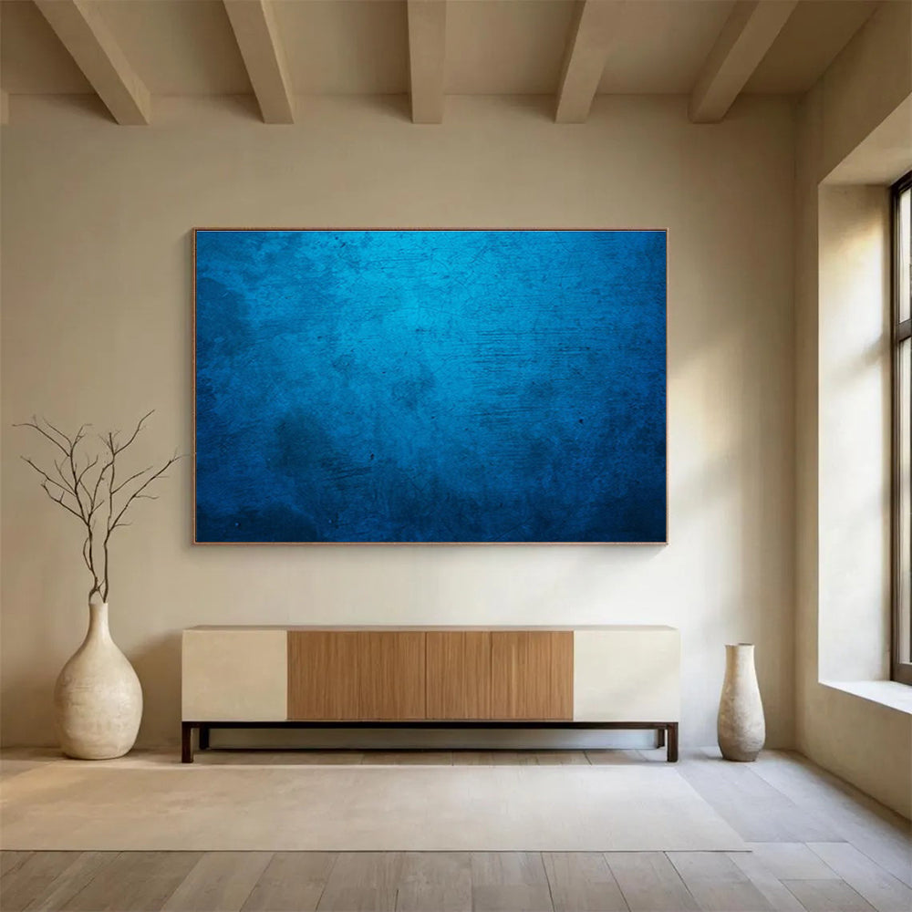 “Deep Blue Textured Abstract” - Textured Abstract Painting, Great for Man Cave & Art Gallery DKS616