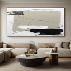 Gray, Black, White Subtle Layers “Concrete Serenity” - Painting On Canvas PS0800