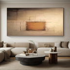 “Beige - Brown Minimalist Squares” - Beige, Brown Abstract Painting On Canvas PS0535