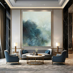 “Soft Blue - Grey Mist: Ethereal Abstract” - Dreamy Watercolor - Style Art On Canvas PT0948