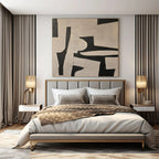 Black and White Geometric, "Monochrome Geometry" – Abstract Geometric Painting On Canvas PS0945