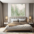 “Green - White Abstract Foliage” - Nature Abstract Painting On Canvas PS0206