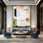 “Pastel - Colored Abstract Composition” - Soft Abstract Painting On Canvas PT1109