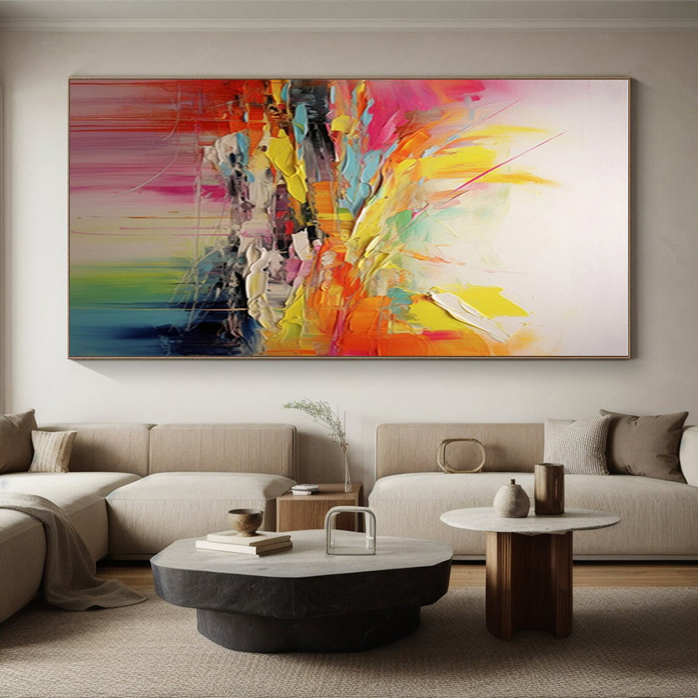 “Vibrant Abstract Splash” - Multicolor Abstract Expressionist Painting On Canvas PS0695