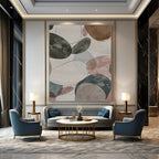 “Colorful Oval Overlaps” - Watercolor - Style Abstract Painting On Canvas PT1157