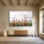 “Wildflowers by the Lake” - Impressionistic Floral Painting On Canvas PT189